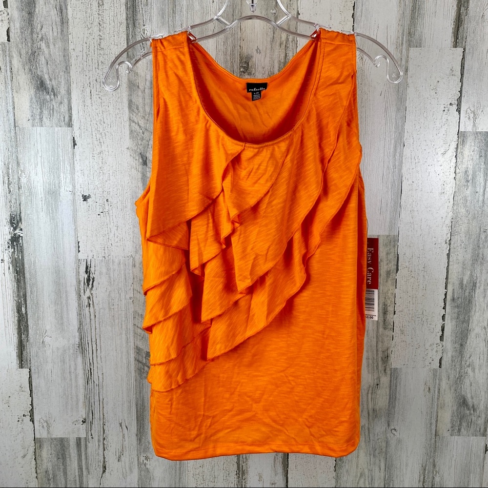 Rafaella Orange Tank. Size Large NWT